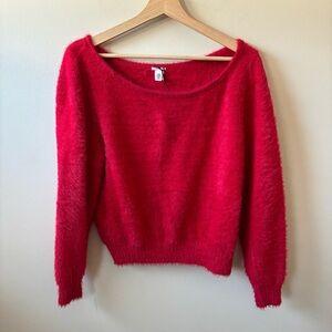Victorias Secret Red Fuzzy Sweater NWT